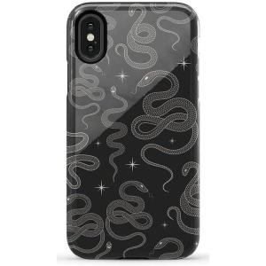 Casely iPhone X/XS Case | Cupid’s Canvas | Periwinkle Floral | Essential Slim Dual-Layer Protective Design(We’re Ready For It | Black Serpent)