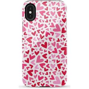 Casely iPhone X/XS Case | Cupid’s Canvas | Periwinkle Floral | Essential Slim Dual-Layer Protective Design(XOXO | Candy Hearts)