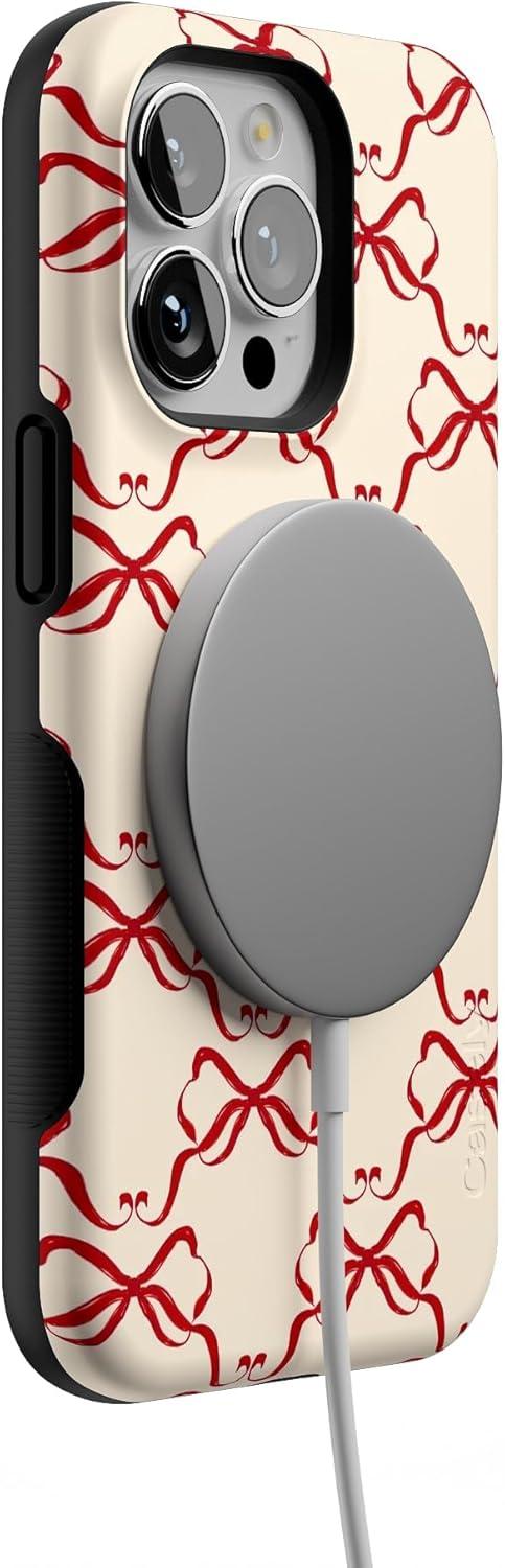 imageCasely iPhone 13 Pro Case All Wrapped Up Vintage Bows Bold Protective Design MagSafe Compatible Design