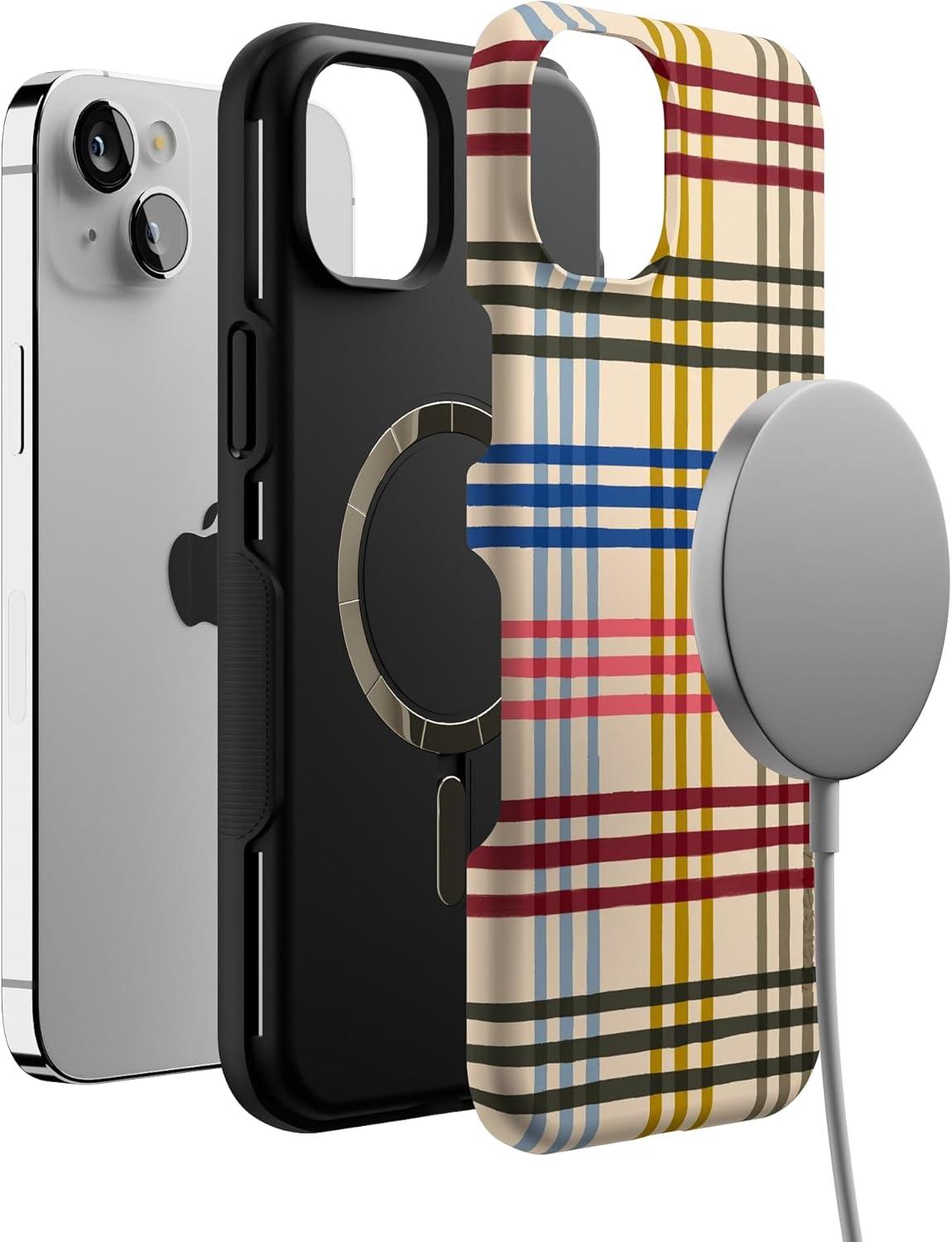 imageCasely iPhone 14 Plus Case Cheer Kitty and Vibe Holiday Bold Protective Design MagSafe Compatible Design