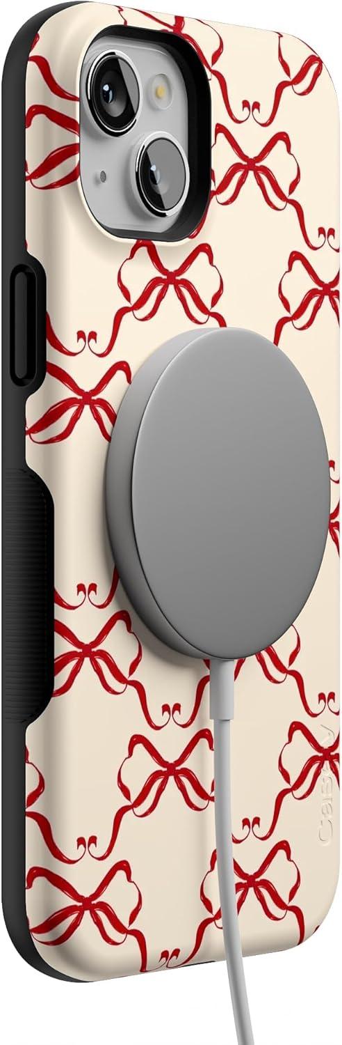 imageCasely iPhone 15 Case All Wrapped Up Vintage Bows Bold Protective Design MagSafe Compatible Design