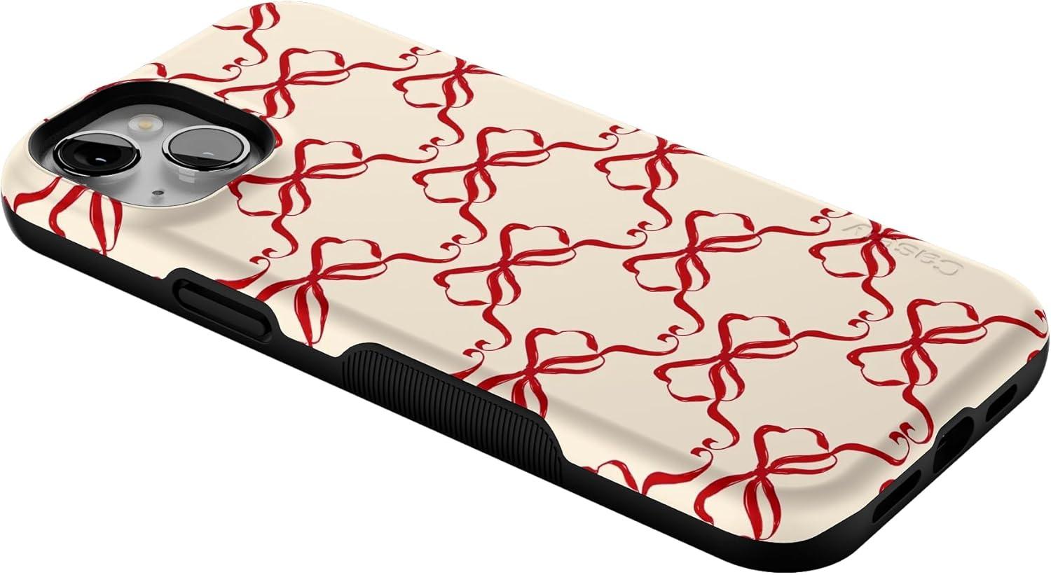 imageCasely iPhone 15 Case All Wrapped Up Vintage Bows Bold Protective Design MagSafe Compatible Design