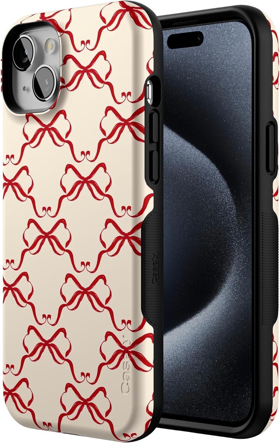 imageCasely iPhone 15 Case All Wrapped Up Vintage Bows Bold Protective Design MagSafe Compatible Design