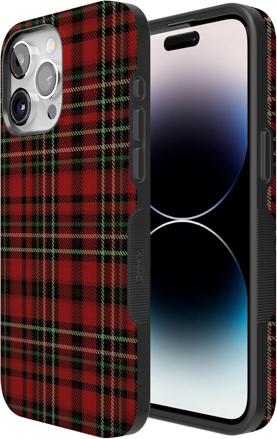 imageCasely iPhone 15 Pro Case Fireside Flannel Signature Plaid Bold Protective Design MagSafe Compatible Design