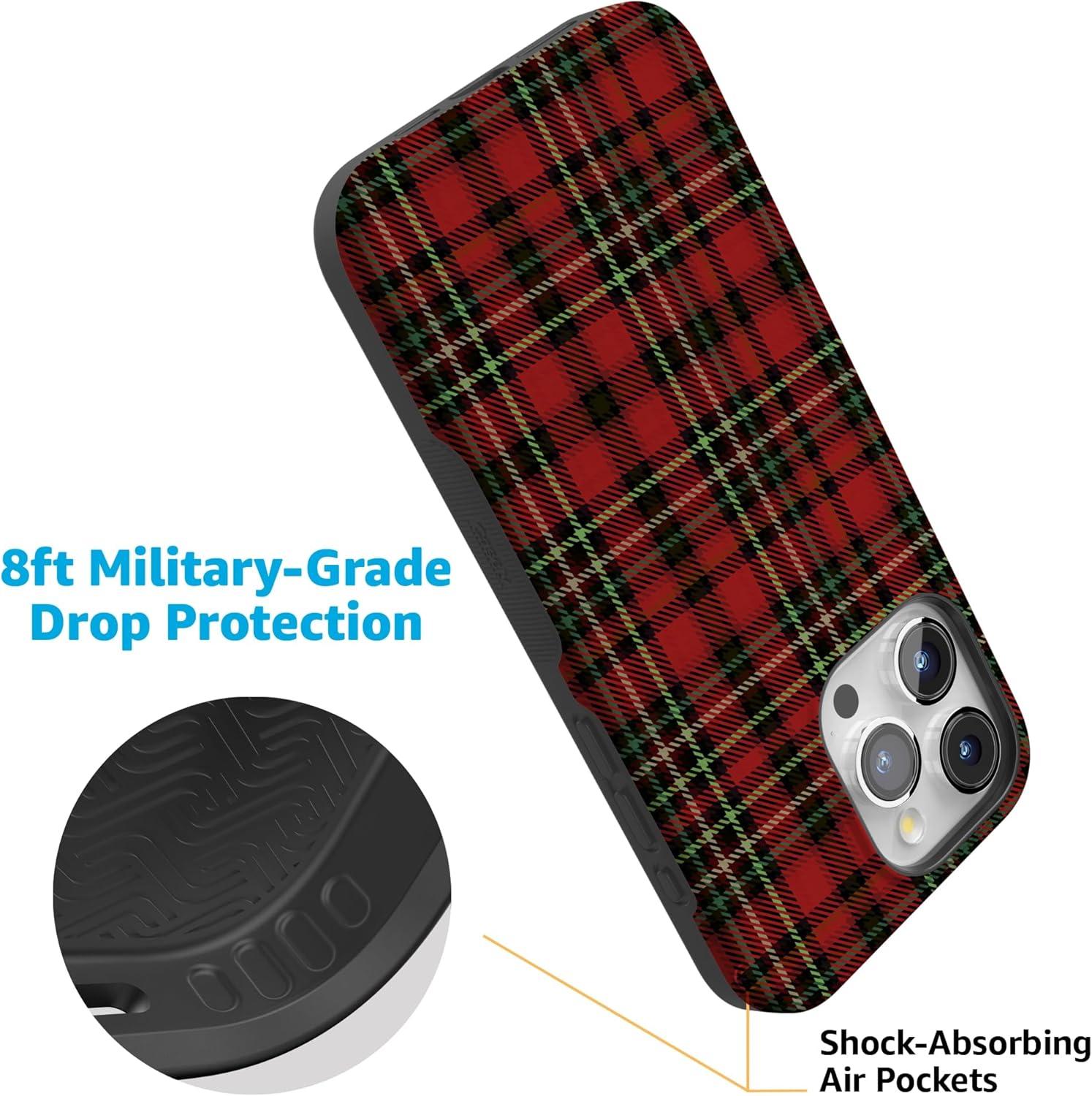 imageCasely iPhone 15 Pro Case Fireside Flannel Signature Plaid Bold Protective Design MagSafe Compatible Design