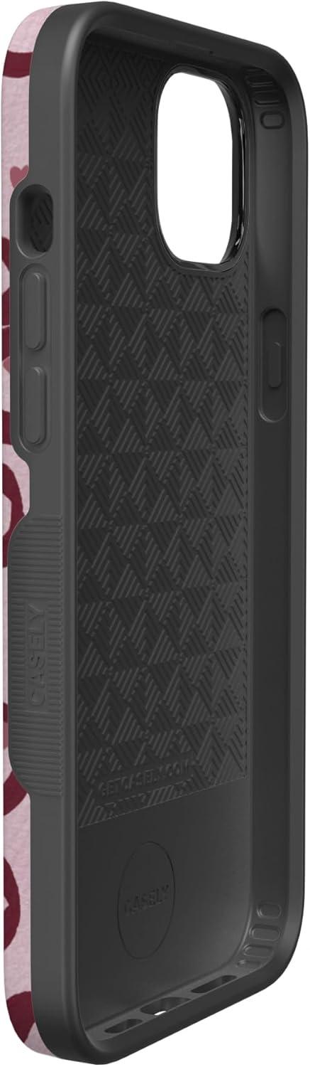 imageCasely iPhone 15 Pro Case Heart Noir Tiny Hearts Bold Protective Design MagSafe Compatible DesignCoquette Crush Bows