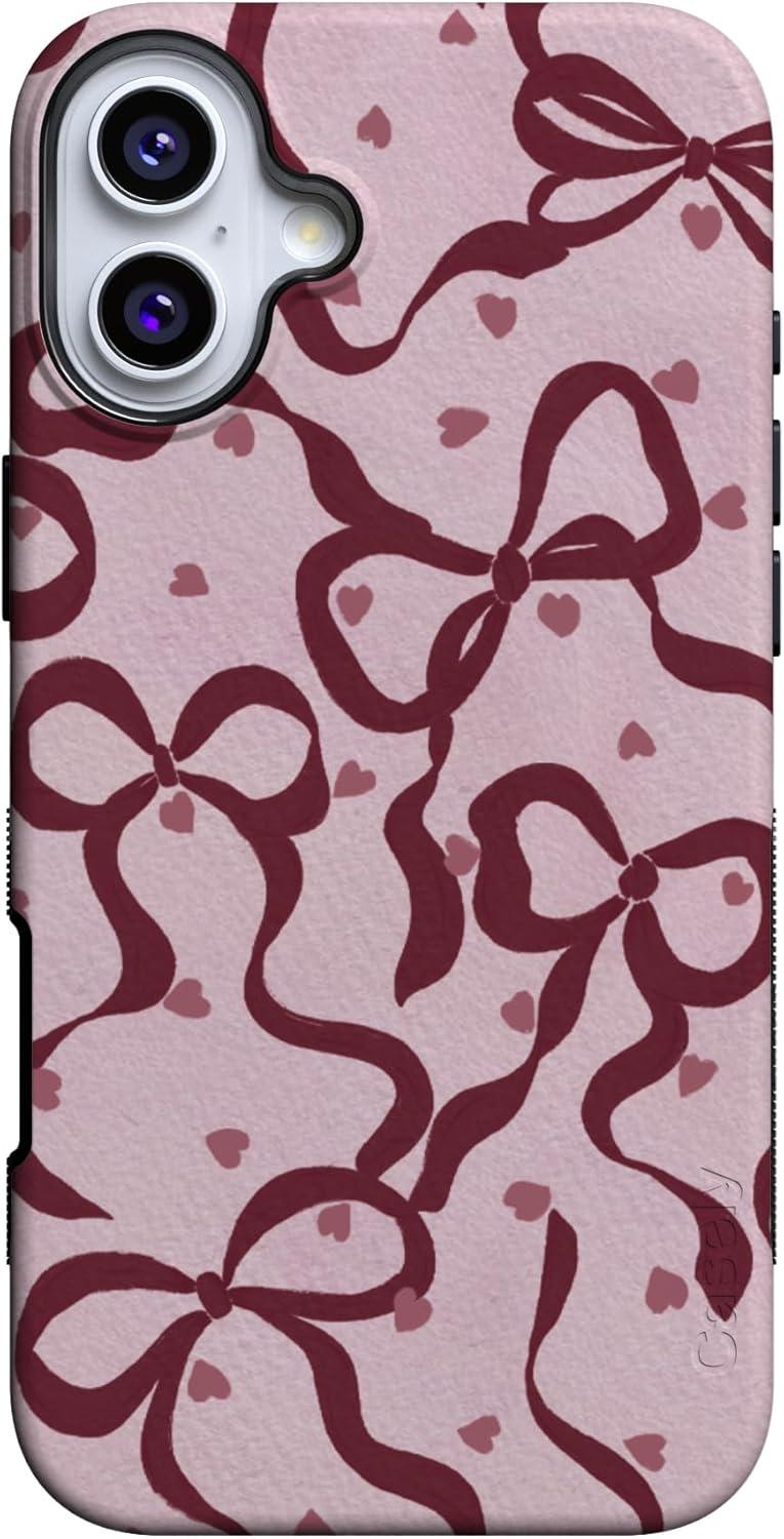 imageCasely iPhone 15 Pro Case Heart Noir Tiny Hearts Bold Protective Design MagSafe Compatible DesignCoquette Crush Bows