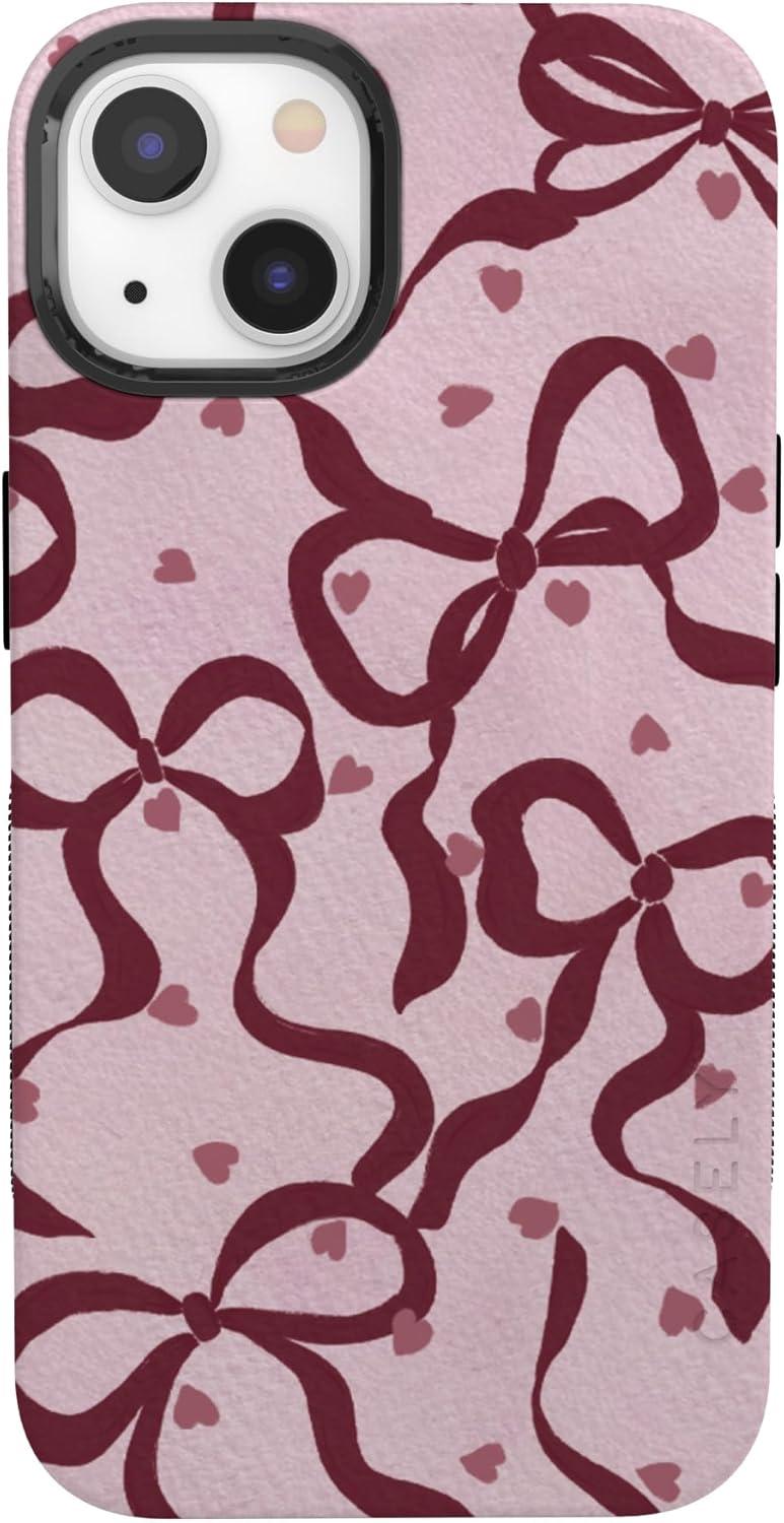 imageCasely iPhone 15 Pro Case Heart Noir Tiny Hearts Bold Protective Design MagSafe Compatible DesignCoquette Crush Bows