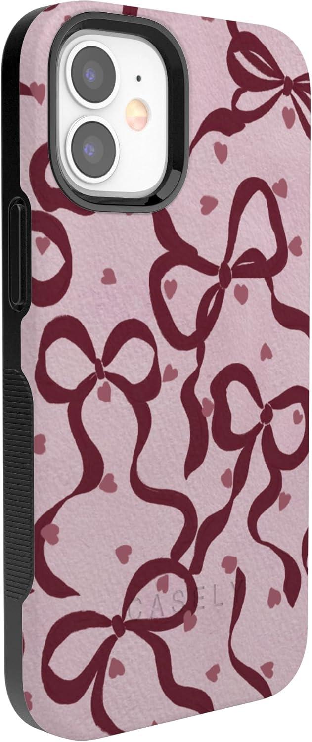 imageCasely iPhone 15 Pro Case Heart Noir Tiny Hearts Bold Protective Design MagSafe Compatible DesignCoquette Crush Bows