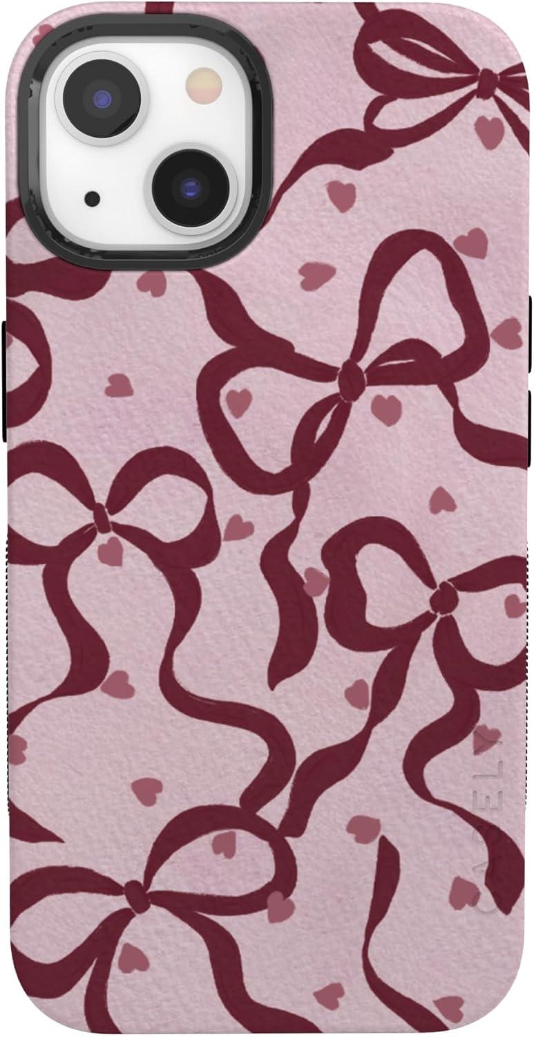 imageCasely iPhone 15 Pro Case Heart Noir Tiny Hearts Bold Protective Design MagSafe Compatible DesignCoquette Crush Bows