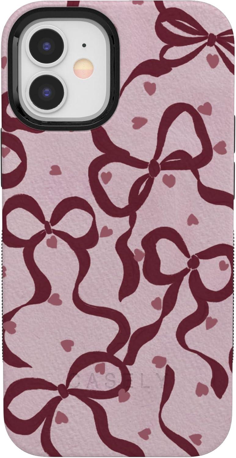 imageCasely iPhone 15 Pro Case Heart Noir Tiny Hearts Bold Protective Design MagSafe Compatible DesignCoquette Crush Bows