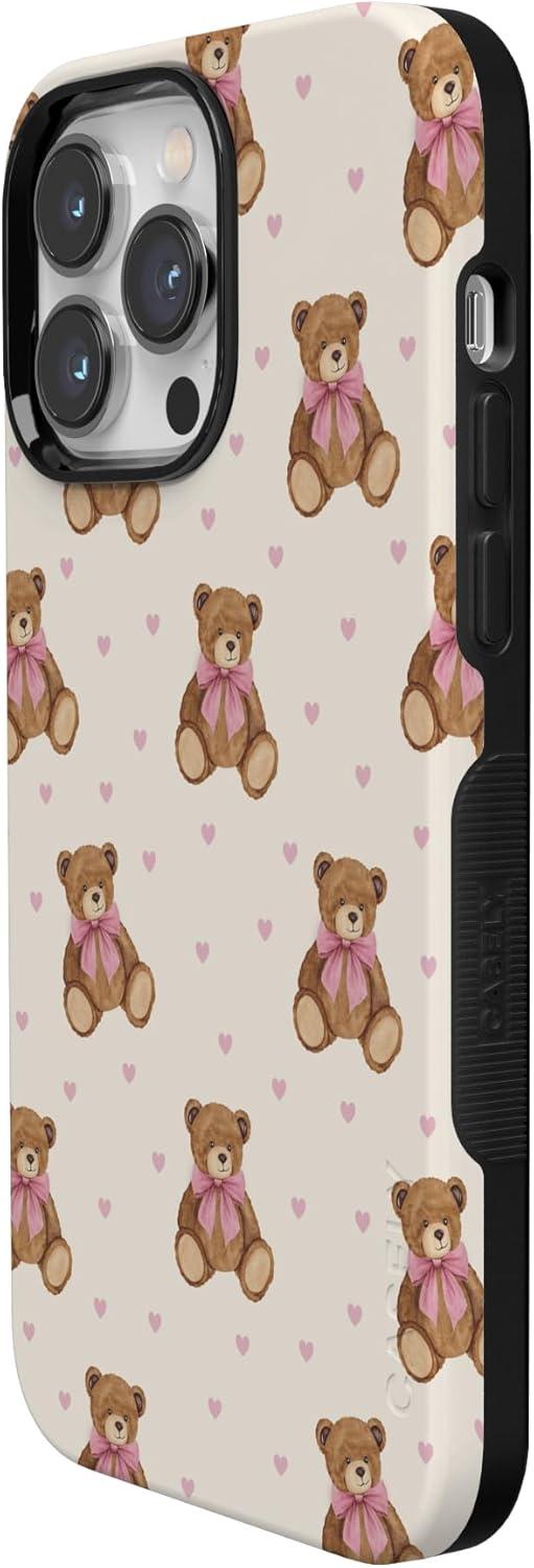 imageCasely iPhone 15 Pro Case Heart Noir Tiny Hearts Bold Protective Design MagSafe Compatible DesignCuddle Club Teddy Bear