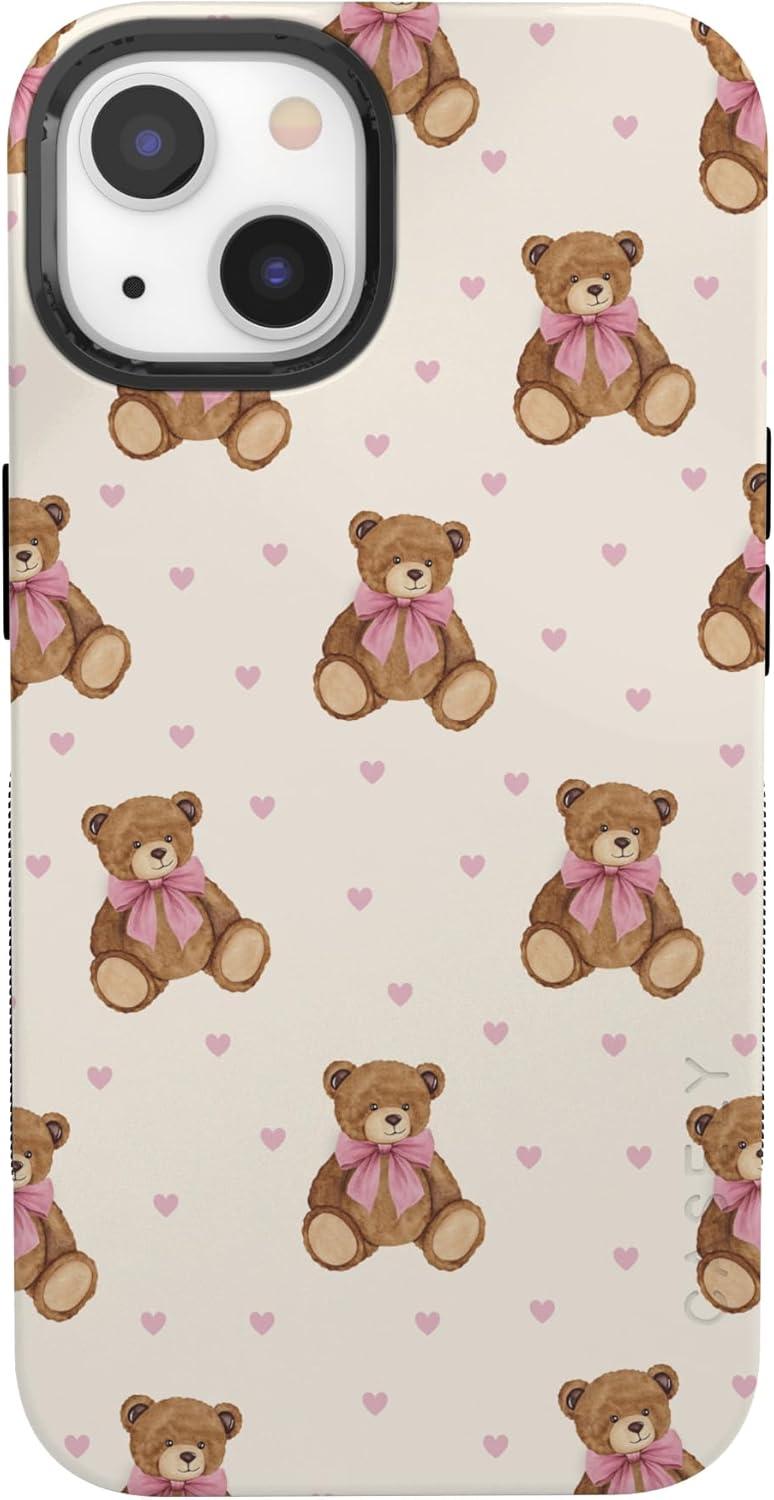 imageCasely iPhone 15 Pro Case Heart Noir Tiny Hearts Bold Protective Design MagSafe Compatible DesignCuddle Club Teddy Bear