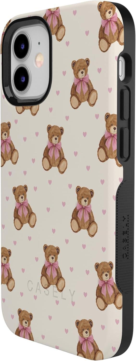 imageCasely iPhone 15 Pro Case Heart Noir Tiny Hearts Bold Protective Design MagSafe Compatible DesignCuddle Club Teddy Bear
