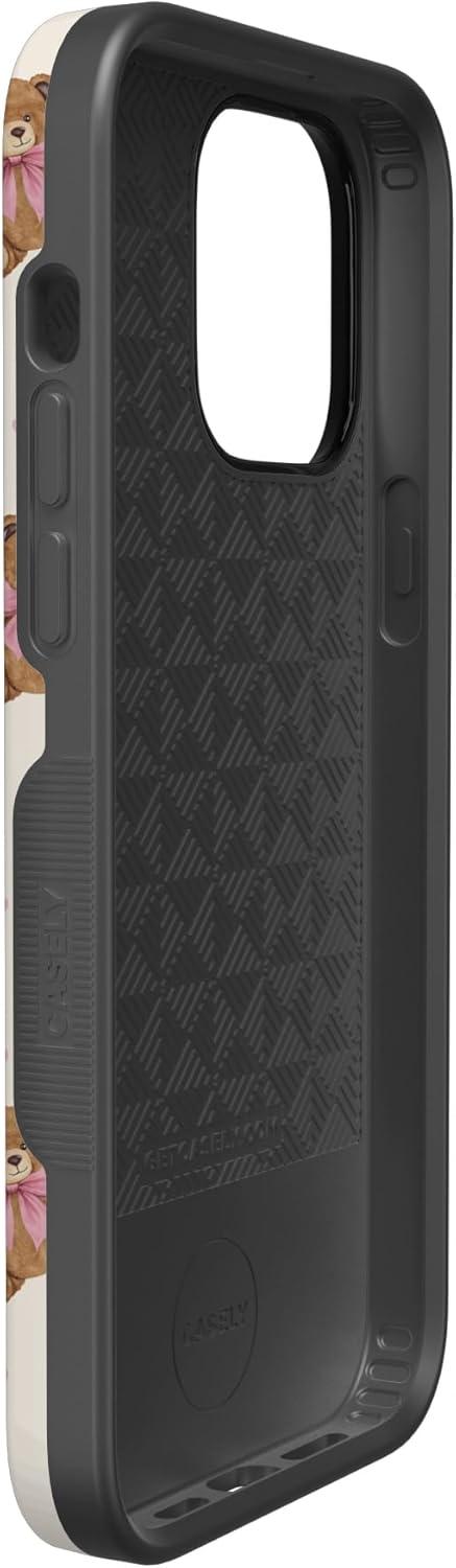 imageCasely iPhone 15 Pro Case Heart Noir Tiny Hearts Bold Protective Design MagSafe Compatible DesignCuddle Club Teddy Bear