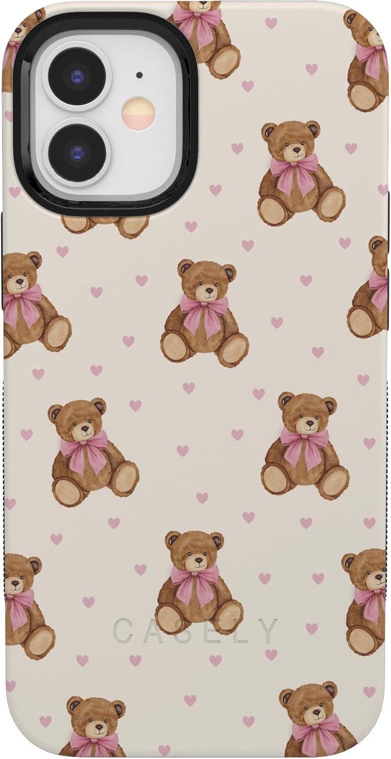 imageCasely iPhone 15 Pro Case Heart Noir Tiny Hearts Bold Protective Design MagSafe Compatible DesignCuddle Club Teddy Bear