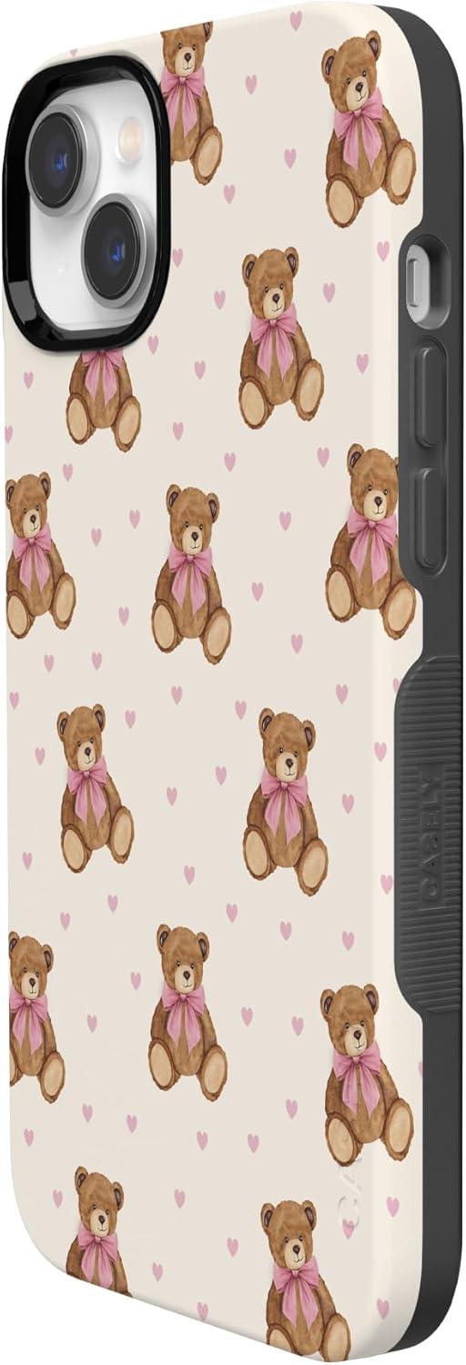 imageCasely iPhone 15 Pro Case Heart Noir Tiny Hearts Bold Protective Design MagSafe Compatible DesignCuddle Club Teddy Bear