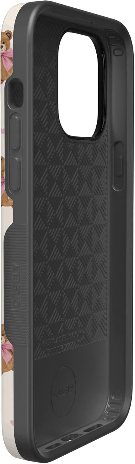 imageCasely iPhone 15 Pro Case Heart Noir Tiny Hearts Bold Protective Design MagSafe Compatible DesignCuddle Club Teddy Bear