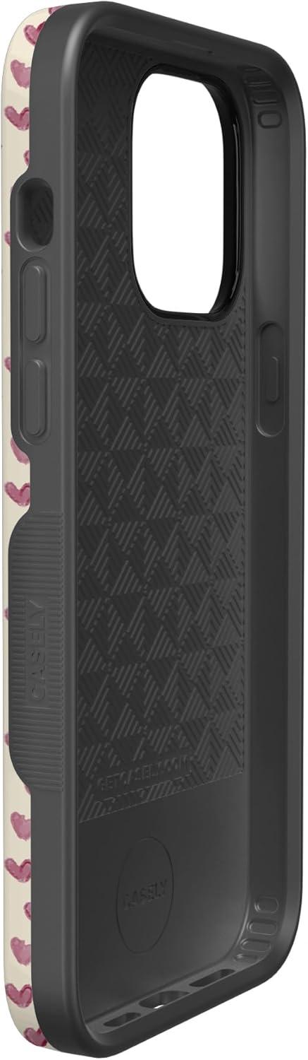 imageCasely iPhone 15 Pro Case Heart Noir Tiny Hearts Bold Protective Design MagSafe Compatible DesignLovebug Mauve Hearts