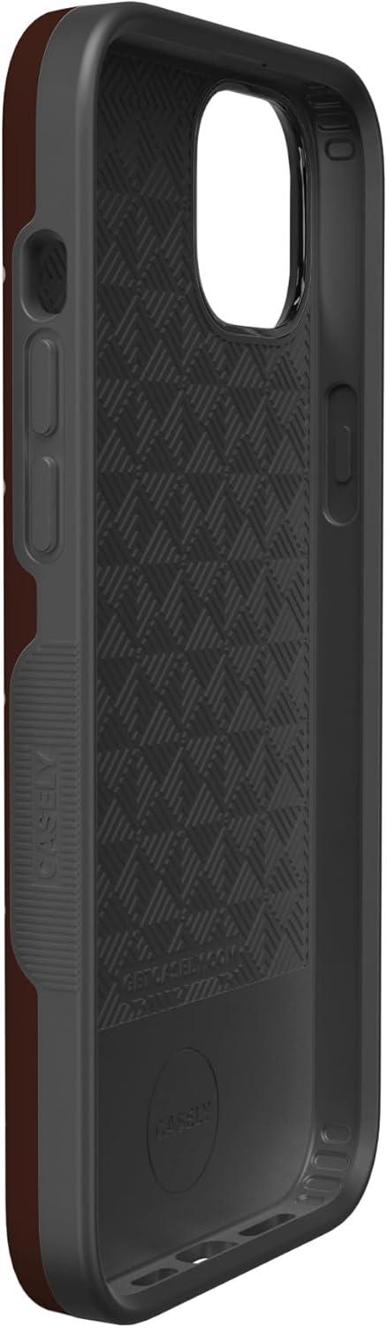 imageCasely iPhone 15 Pro Case Heart Noir Tiny Hearts Bold Protective Design MagSafe Compatible DesignTeddy Bows Brown Polka Dot