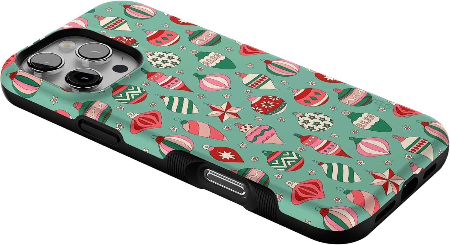 imageCasely iPhone 16 Pro Case All Decked Out Festive Ornaments Bold Protective Design MagSafe Compatible Design