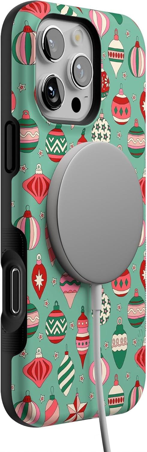 imageCasely iPhone 16 Pro Case All Decked Out Festive Ornaments Bold Protective Design MagSafe Compatible Design