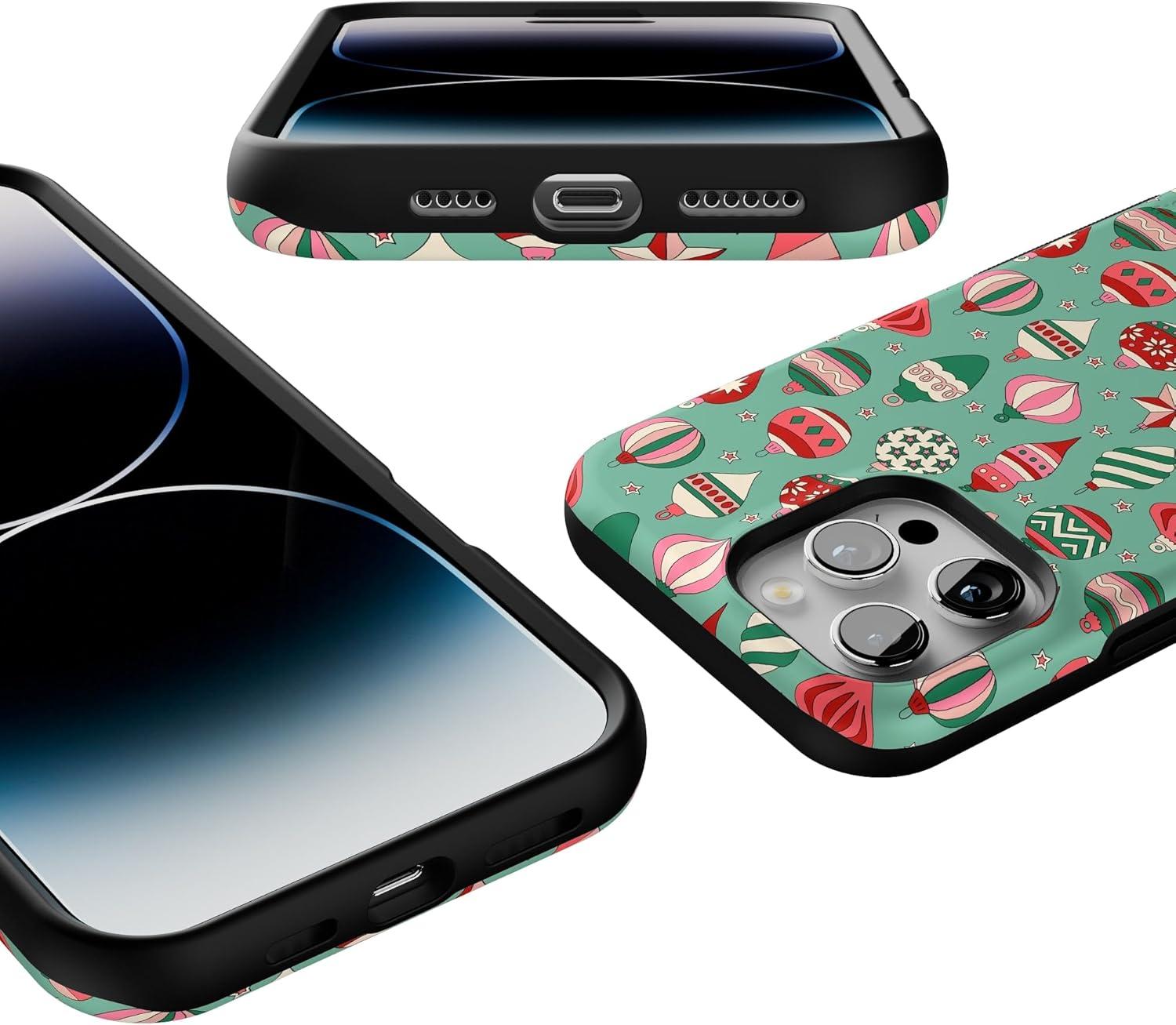 imageCasely iPhone 16 Pro Case All Decked Out Festive Ornaments Bold Protective Design MagSafe Compatible Design