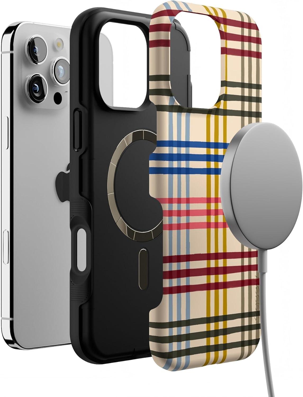 imageCasely iPhone 16 Pro Case Cheer Kitty and Vibe Holiday Bold Protective Design MagSafe Compatible Design