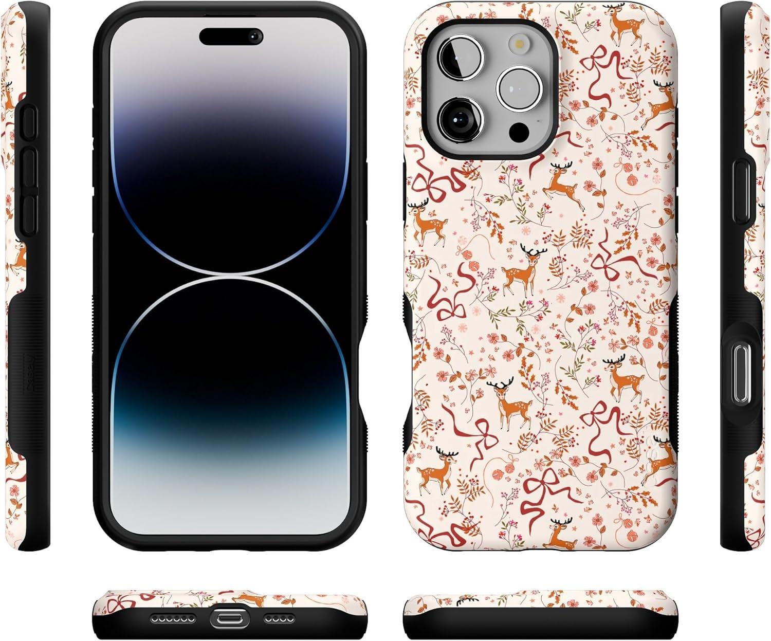 imageCasely iPhone 16 Pro Case Dashing Through The Snow Enchanted Forest Bold Protective Design MagSafe Compatible Design