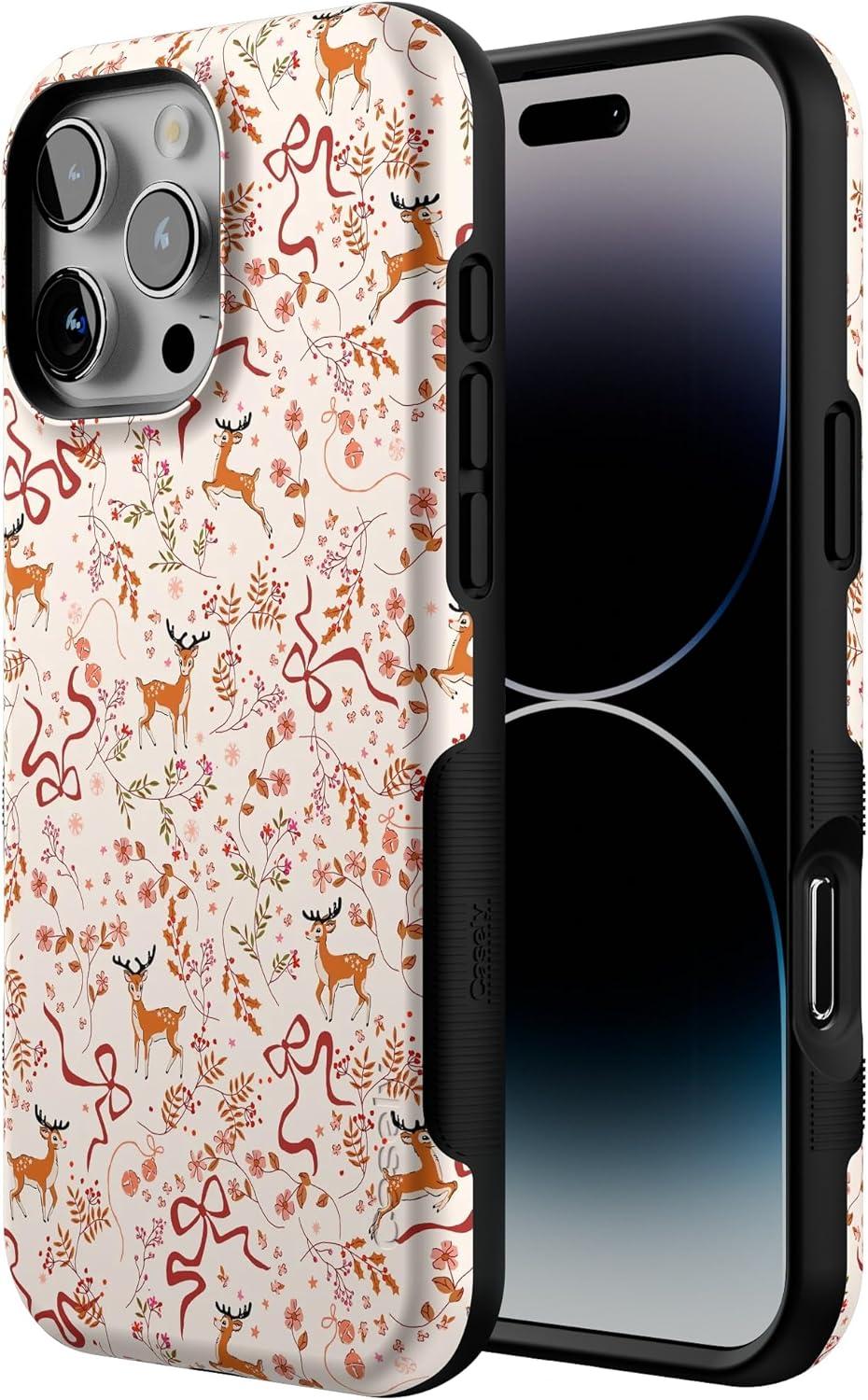 imageCasely iPhone 16 Pro Case Dashing Through The Snow Enchanted Forest Bold Protective Design MagSafe Compatible Design