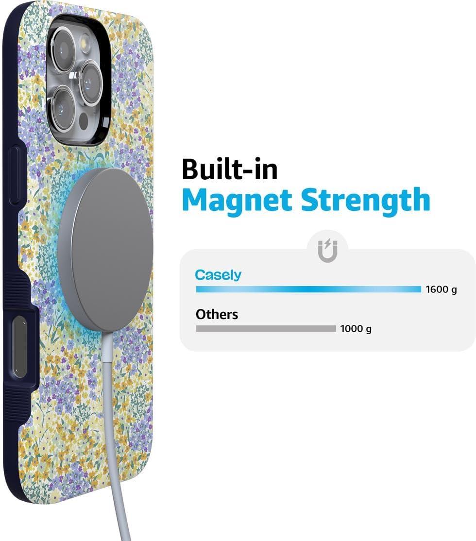 imageCasely iPhone 16 Pro Max Case  Painted Flowers  Frida Kahlo Floral  Bold Protective Design  Compatible with MagSafeDream Garden  Cottagecore