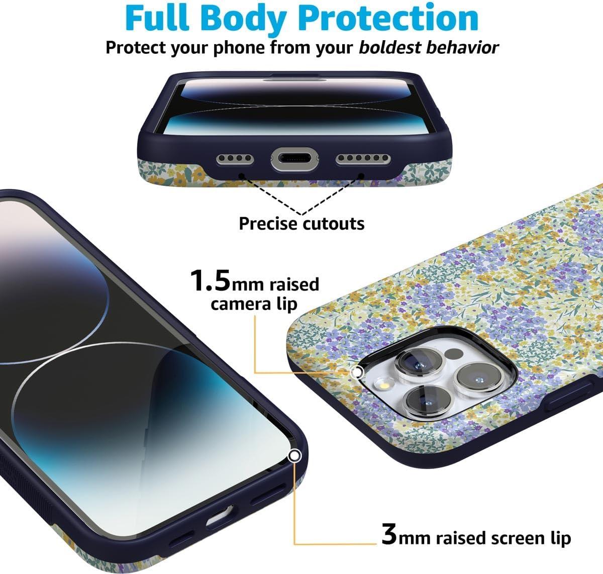 imageCasely iPhone 16 Pro Max Case  Painted Flowers  Frida Kahlo Floral  Bold Protective Design  Compatible with MagSafeDream Garden  Cottagecore