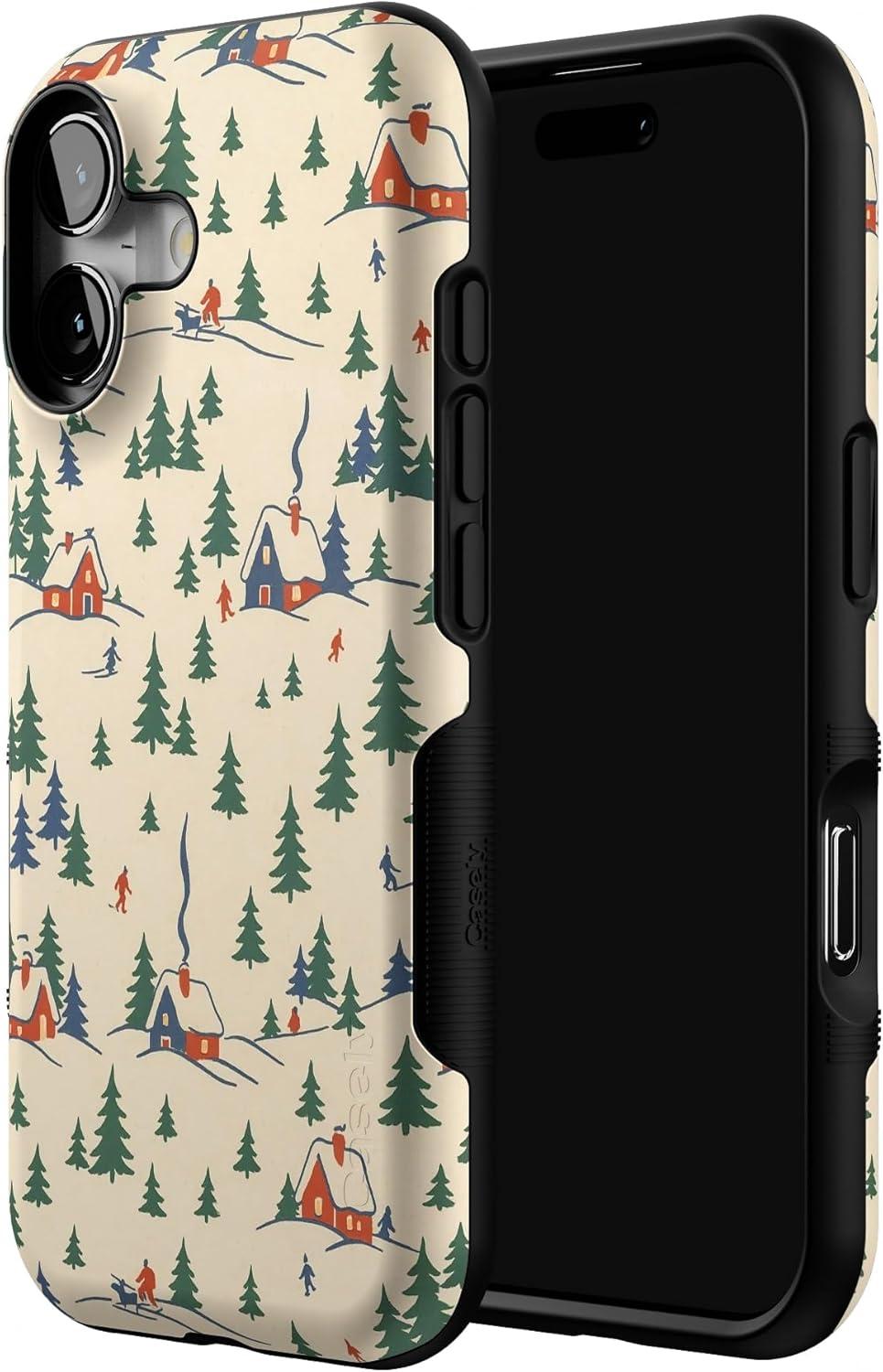 imageCasely iPhone 17 Case Chalet All Day Winter Village Bold Protective Design MagSafe Compatible Design