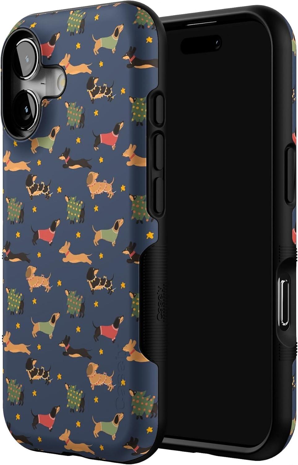 imageCasely iPhone 17 Case Dashing Doxies Dachshund Dog Bold Protective Design MagSafe Compatible Design