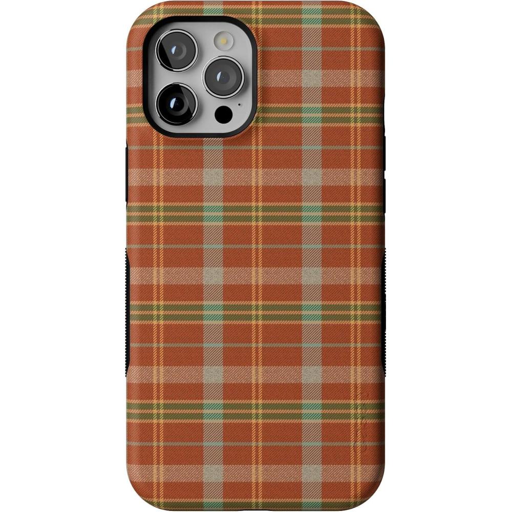 imageCasely iPhone 12 Pro Max Case  Spiced Chai  Fall Plaid  Bold Protective Design  MagSafe Compatible Design