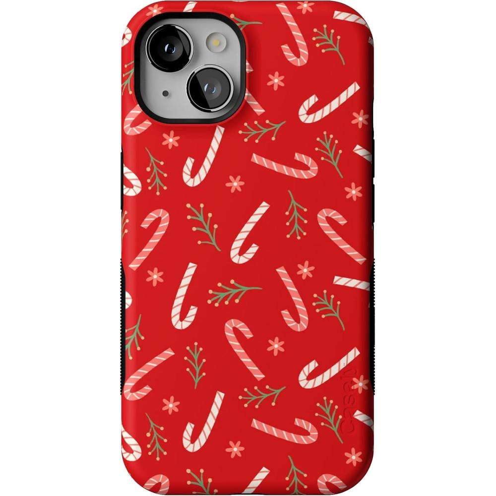 imageCasely iPhone 13 Case  Peppermint Kiss  Candy Cane  Bold Protective Design  MagSafe Compatible Design