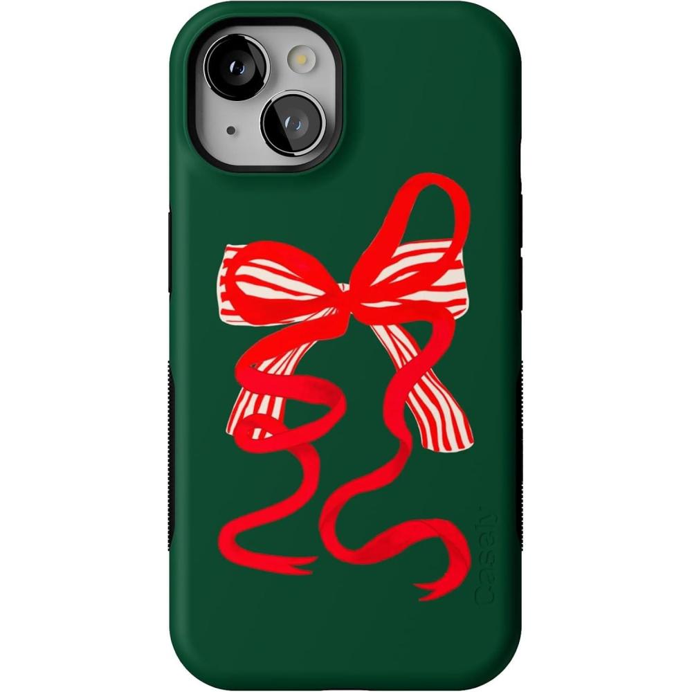 imageCasely iPhone 13 Case  Santas Favorite  Holiday Bow  Bold Protective Design  MagSafe Compatible Design