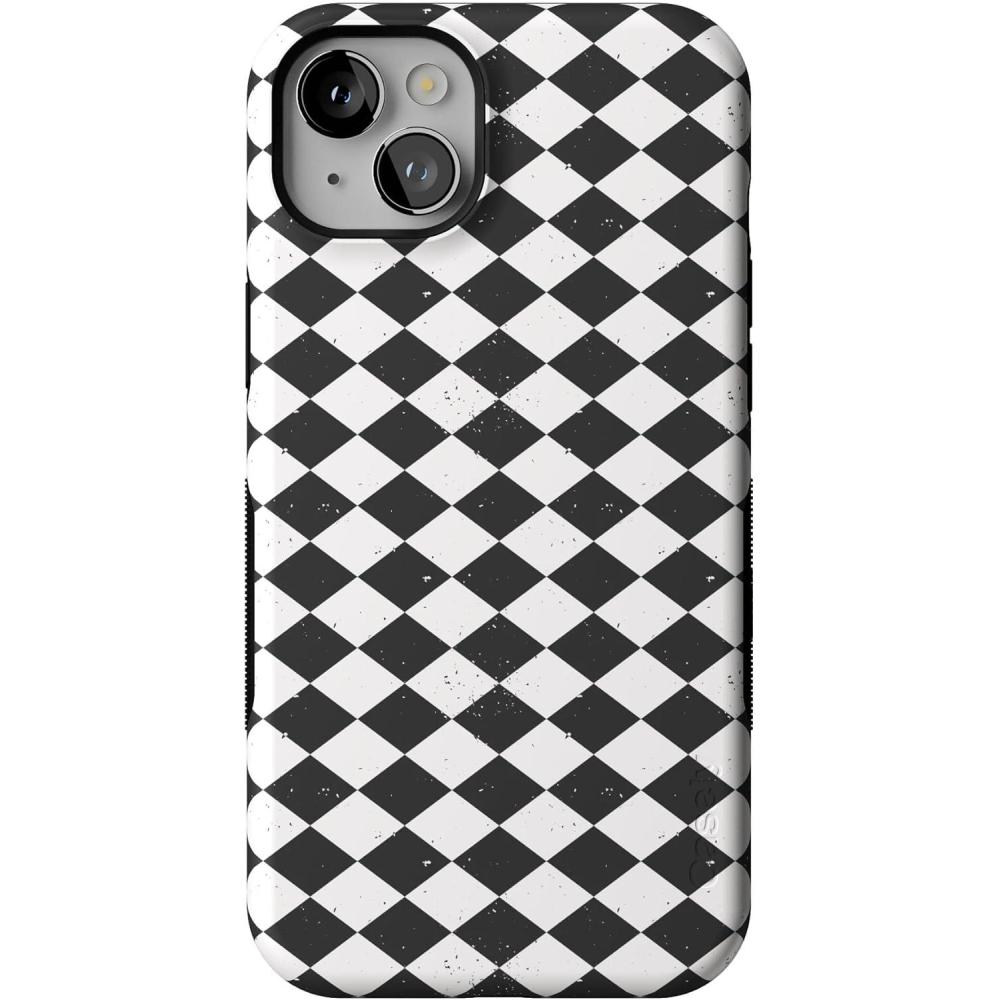 imageCasely iPhone 13 Mini Case  Harlequin Salem Diamond  Black and White  Bold Protective Design  MagSafe Compatible Design