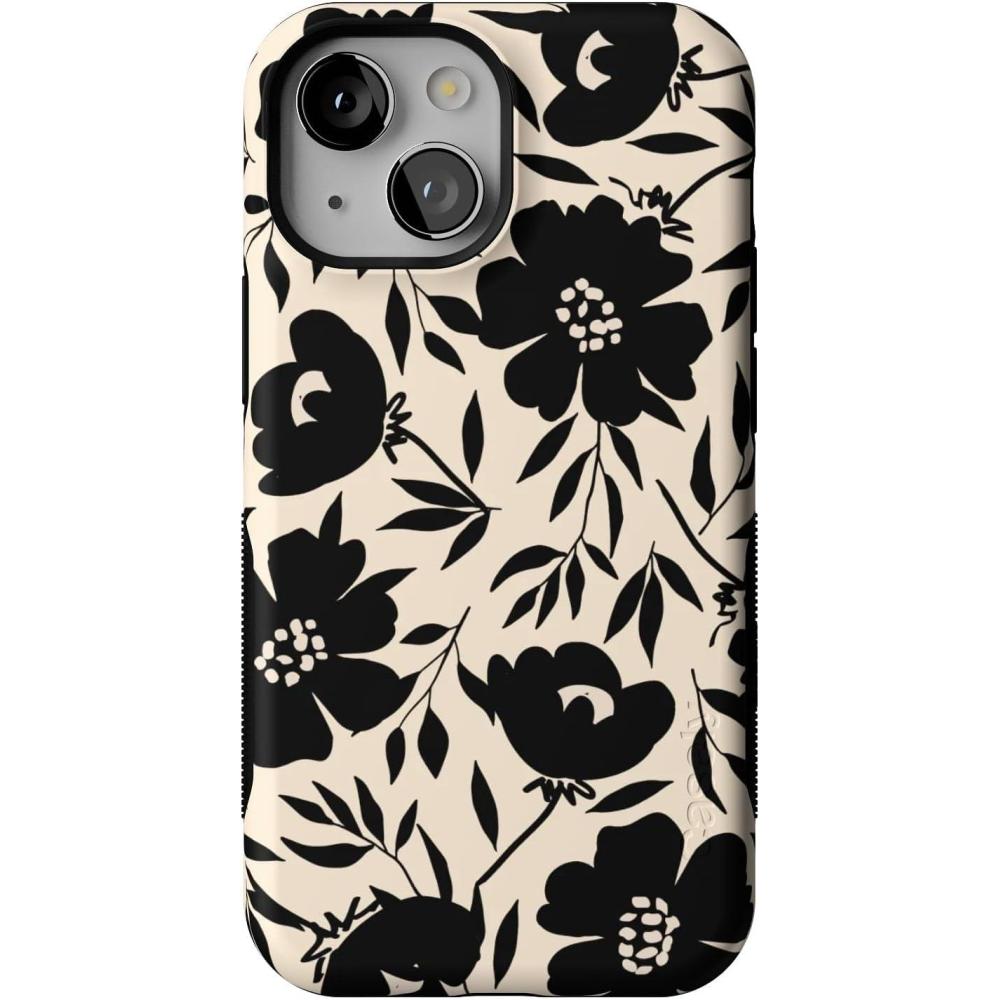 imageCasely iPhone 13 Mini Case  Not a Phase  Clear Flash Tattoo  Compatible with MagSafe  Classic Ultra Slim DesignDark Fantasy  Contrast Floral