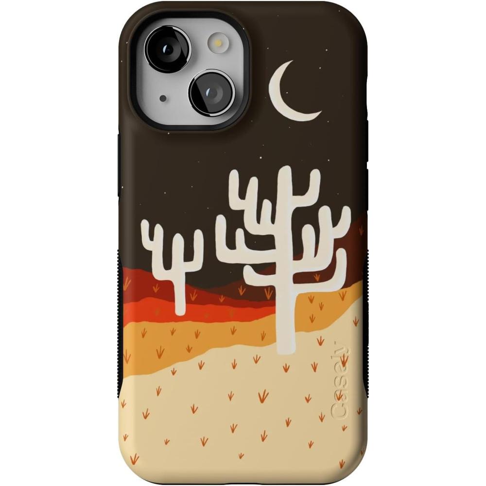 imageCasely iPhone 13 Mini Case  Not a Phase  Clear Flash Tattoo  Compatible with MagSafe  Classic Ultra Slim DesignDesert Nights  Cactus Colorblock