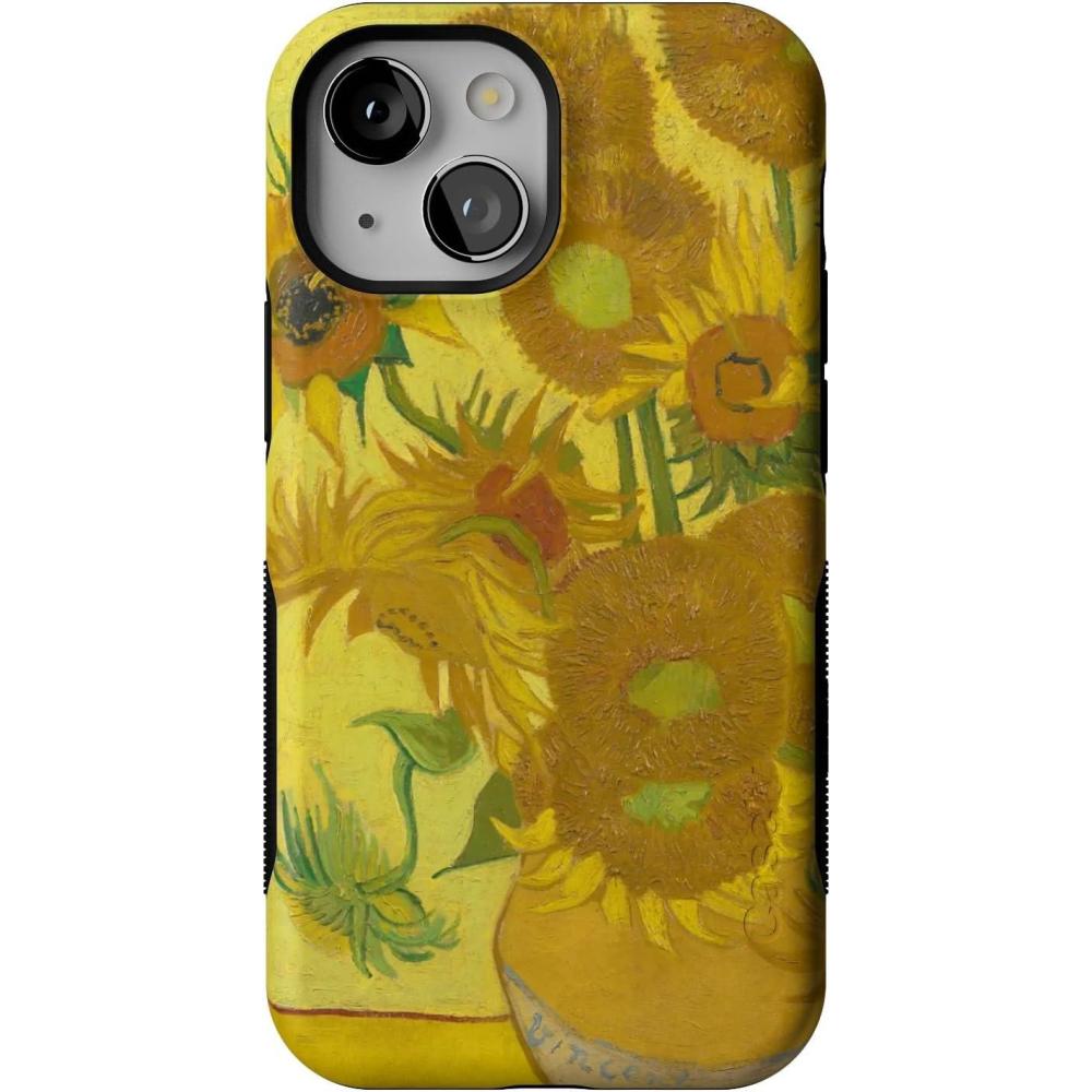 imageCasely iPhone 13 Mini Case  Not a Phase  Clear Flash Tattoo  Compatible with MagSafe  Classic Ultra Slim DesignVan Gogh  Sunflowers Floral
