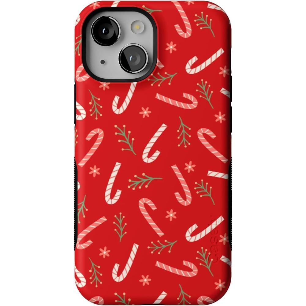 imageCasely iPhone 13 Mini Case  Peppermint Kiss  Candy Cane  Bold Protective Design  MagSafe Compatible Design