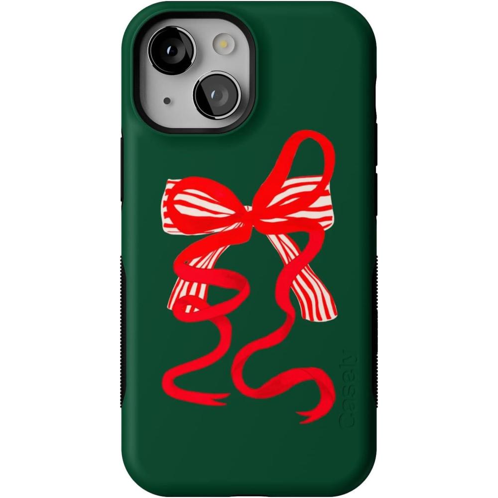 imageCasely iPhone 13 Mini Case Santas Favorite Holiday Bow Bold Protective Design MagSafe Compatible Design