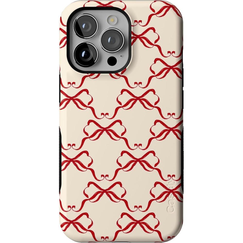 imageCasely iPhone 13 Pro Case All Wrapped Up Vintage Bows Bold Protective Design MagSafe Compatible Design