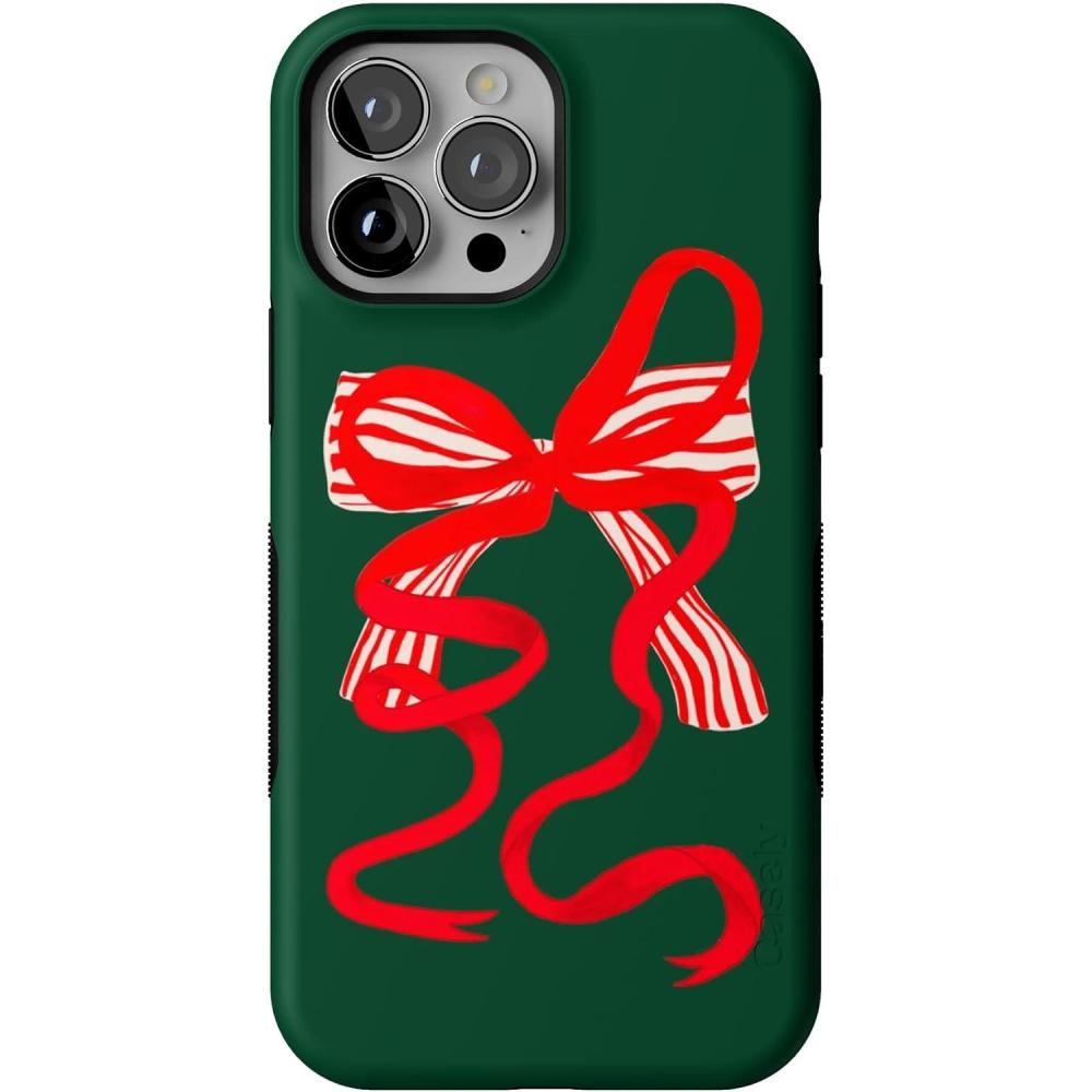 imageCasely iPhone 13 Pro Max Case  Santas Favorite  Holiday Bow  Bold Protective Design  MagSafe Compatible Design