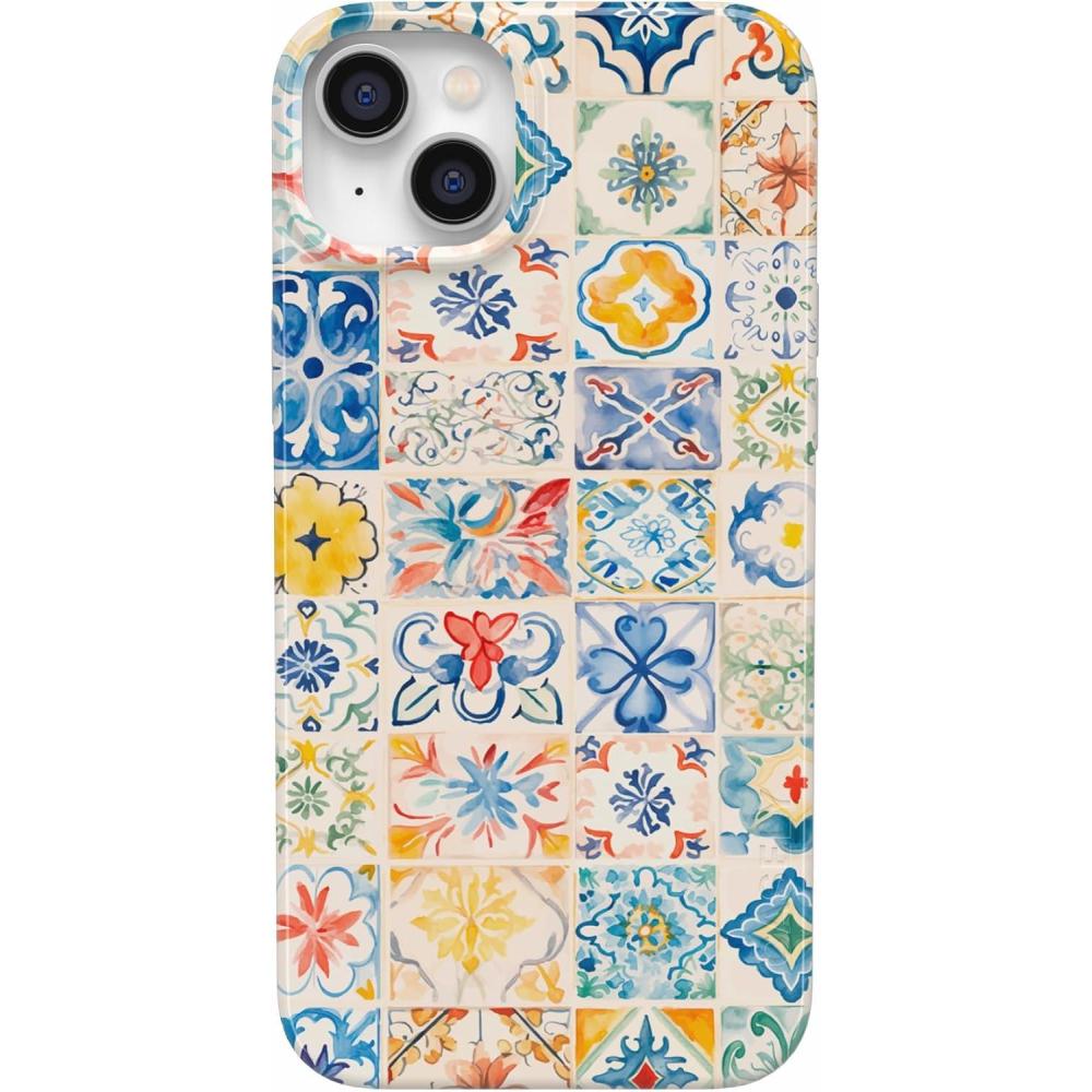 imageCasely iPhone 14 Case  All Smiles  Smiley Face Sticker  Compatible with MagSafe  Classic Ultra Slim DesignTuscan Tiles  Dolce Vita