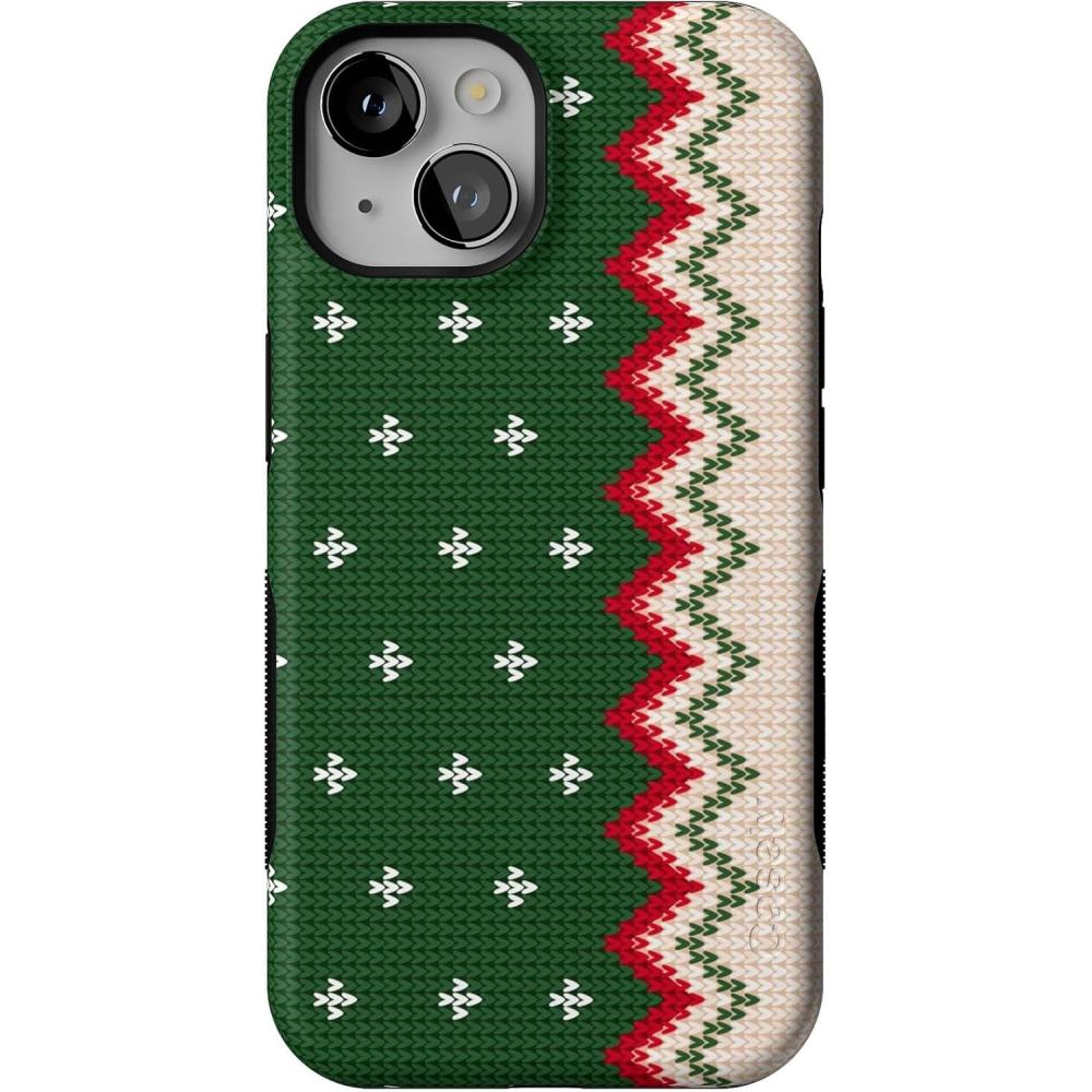 imageCasely iPhone 14 Case  Grandpas Sweater  Holiday Knit  Bold Protective Design  MagSafe Compatible Design
