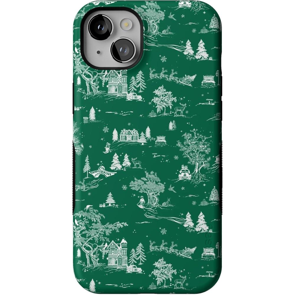 imageCasely iPhone 14 Plus Case  Home for The Holidays  Mountain Town  Bold Protective Design  MagSafe Compatible Design