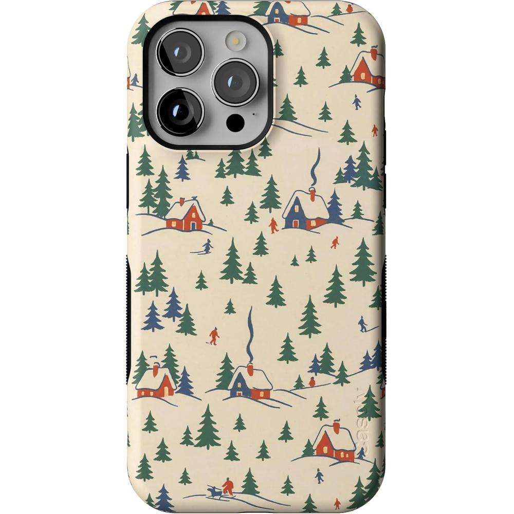 imageCasely iPhone 14 Pro Max Case  Chalet All Day  Winter Village  Bold Protective Design  MagSafe Compatible Design