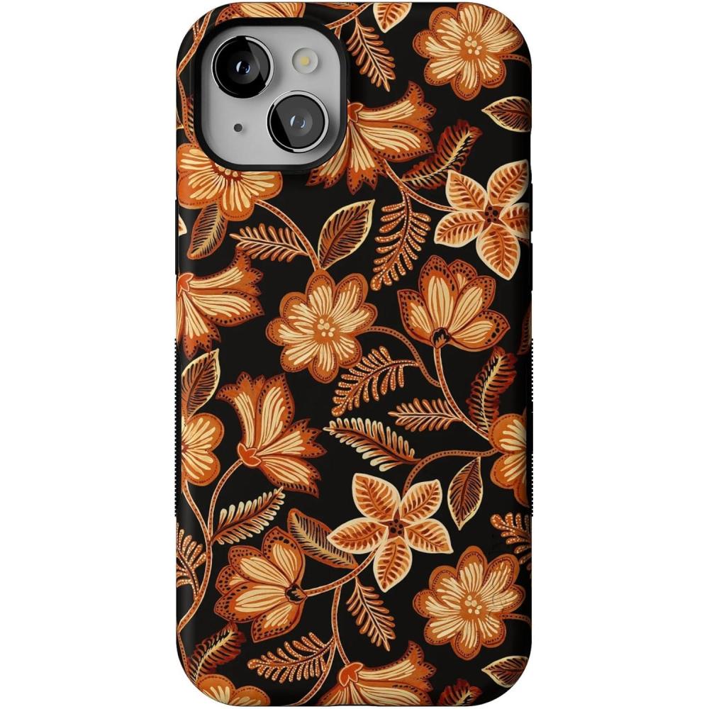 imageCasely iPhone 15 Case  Maple Flowers  Floral Foliage  Bold Protective Design  MagSafe Compatible Design